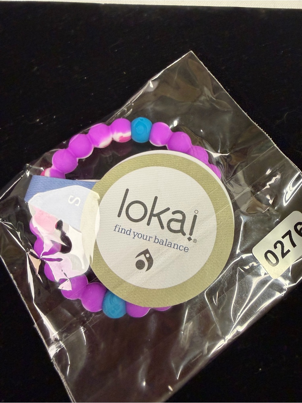 Lokai Kids Stretch Bracelet in Purple with Blue Accent Beads